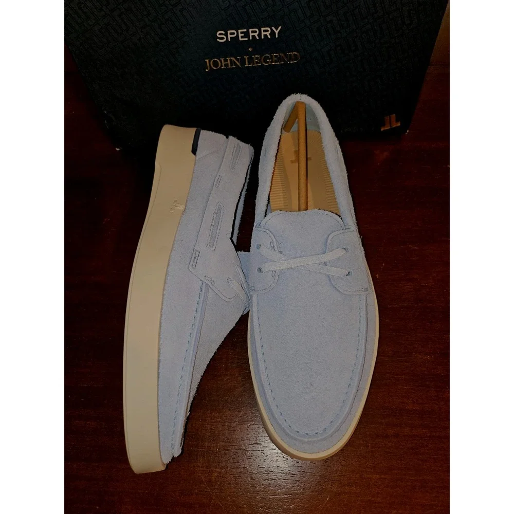 Mens Sperry x John Legend Signature Suede 2-Eye Boat Shoes Blue‎ Mens 8M